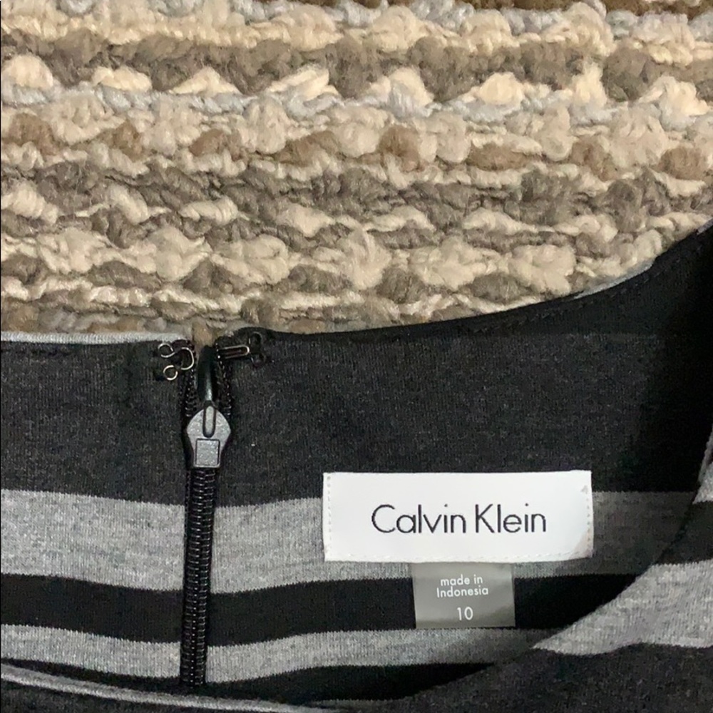 Calvin Klein Black & Grey MIDI Pencil Dress SZ-10 - Picture 2 of 3